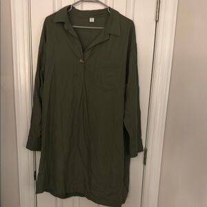 Old Navy Forest Green Shirt Dress